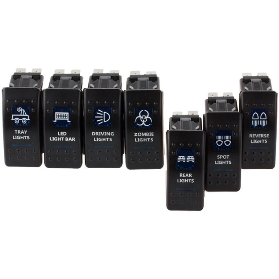 1pcCar Switch 12V Truck LED Light Toggle Switch 5pin Waterproof Spot Driving LED Light Bar Tray Reverse Rear Zombie Light Switch