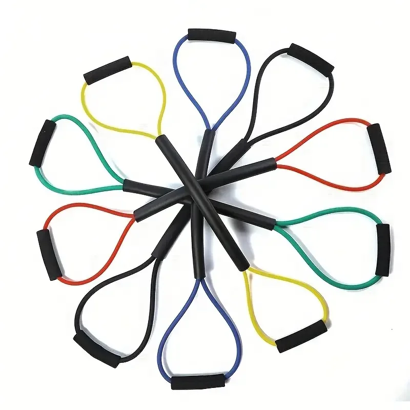 High Quality Custom Yoga Gym Fitness Elastic Exercise Tube 8 Shape Chest Expander Workout Resistance Bands