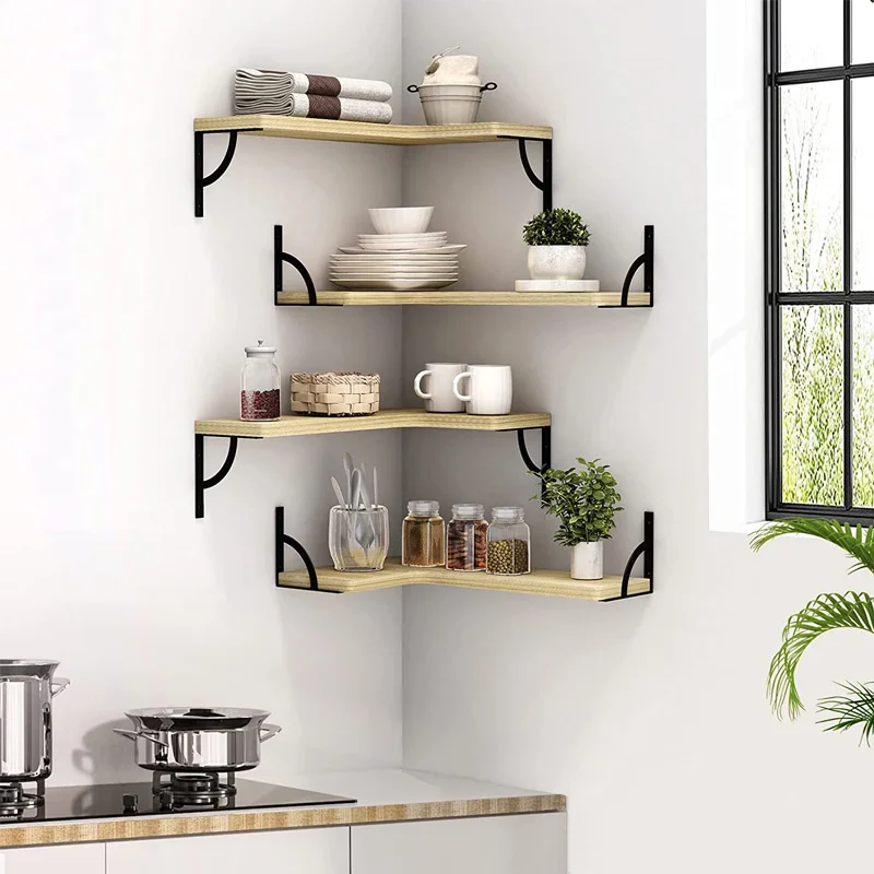 Shelf Bracket Heavy Duty DIY Open Shelving Hardware Included Rustic Iron Metal Scaffold Black Wall Floating Shelf Brackets