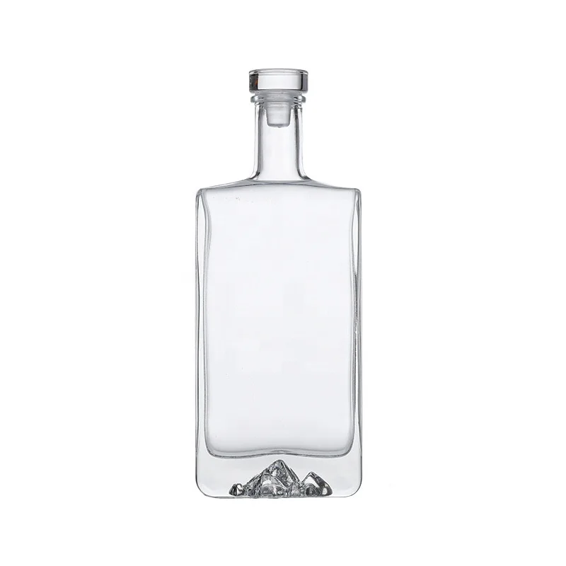 Factory Direct Wine Bottle 100ml 200ml 500ml Square Empty Glass Vodka Bottle with Luxury Gift Box
