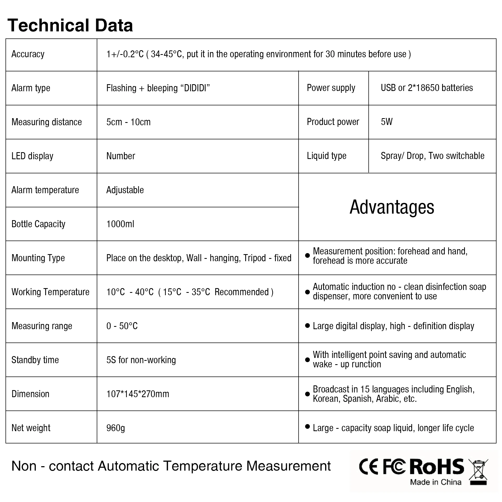 
BESTFACE K10 pro thermometer intelligent soap dispenser 2 in 1automatic alcohol Gel sensor temperature updated version K9 pro 