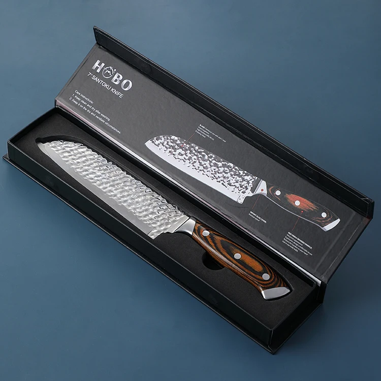 Нож сантоку 7 дюймов Профессиональные Кухонные ножи из нержавеющей стали для приготовления пищи японский шеф повар с коробкой