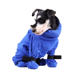 Luxury Full Body Wrap Super Absorbent Pets Bath Robe Towel Microfibre Dog Bathrobe Towel Adjustable Dry Fast Dog Drying Coat
