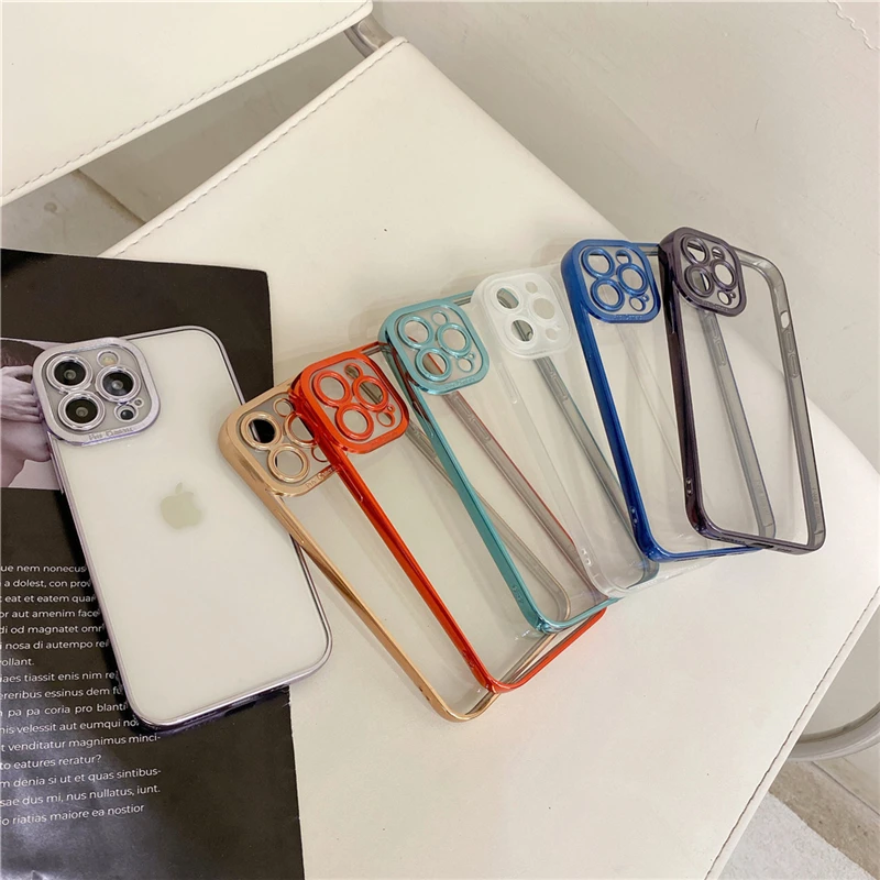 Прозрачный чехол для iphone xr квадратный бампер с кристаллами роскошный гальванический золотой 13 pro