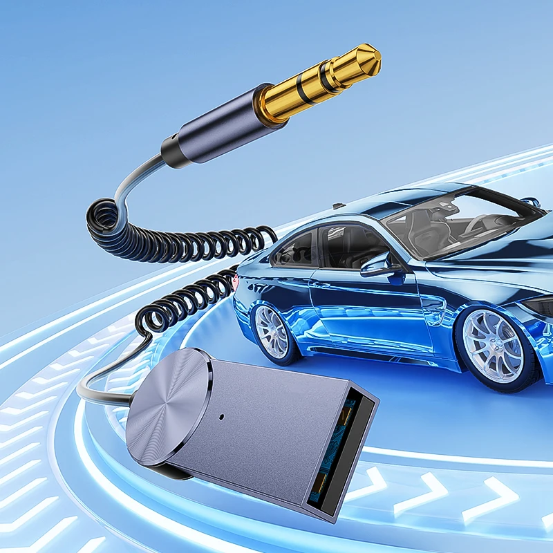 Bluetooth 5 0 адаптер для автомобиля Aux вход-приемник со встроенным микрофоном громкой связи USB-приемник автомобильного динамика