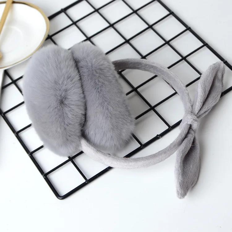 
2020 furry earmuffs earmuffs winter winter earmuffs woman keep warm Rex rabbit ears covered with fur Rabbit ear fur 