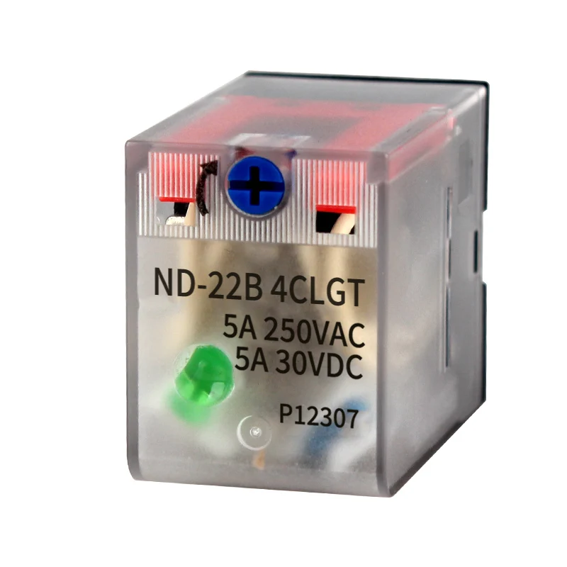 NAIDIAN  Relay manufacturer Universal 5A 14 pins relay ND-22B 4CLGT miniature coil electromagnetic relay with LED