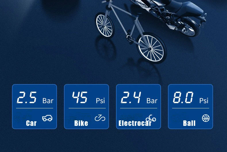 Лидер продаж, перезаряжаемый воздушный насос 12 В 150 фунтов на квадратный дюйм, насос для шин, портативный цифровой автомобильный насос для шин для автомобиля