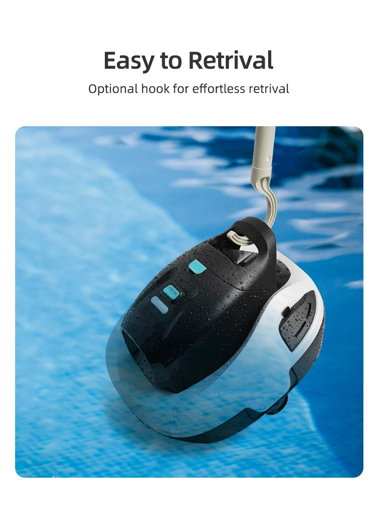 Fast Charging Wireless Long Runtime Flexible Robotic Water Filter Pool Vacuum Cleaner