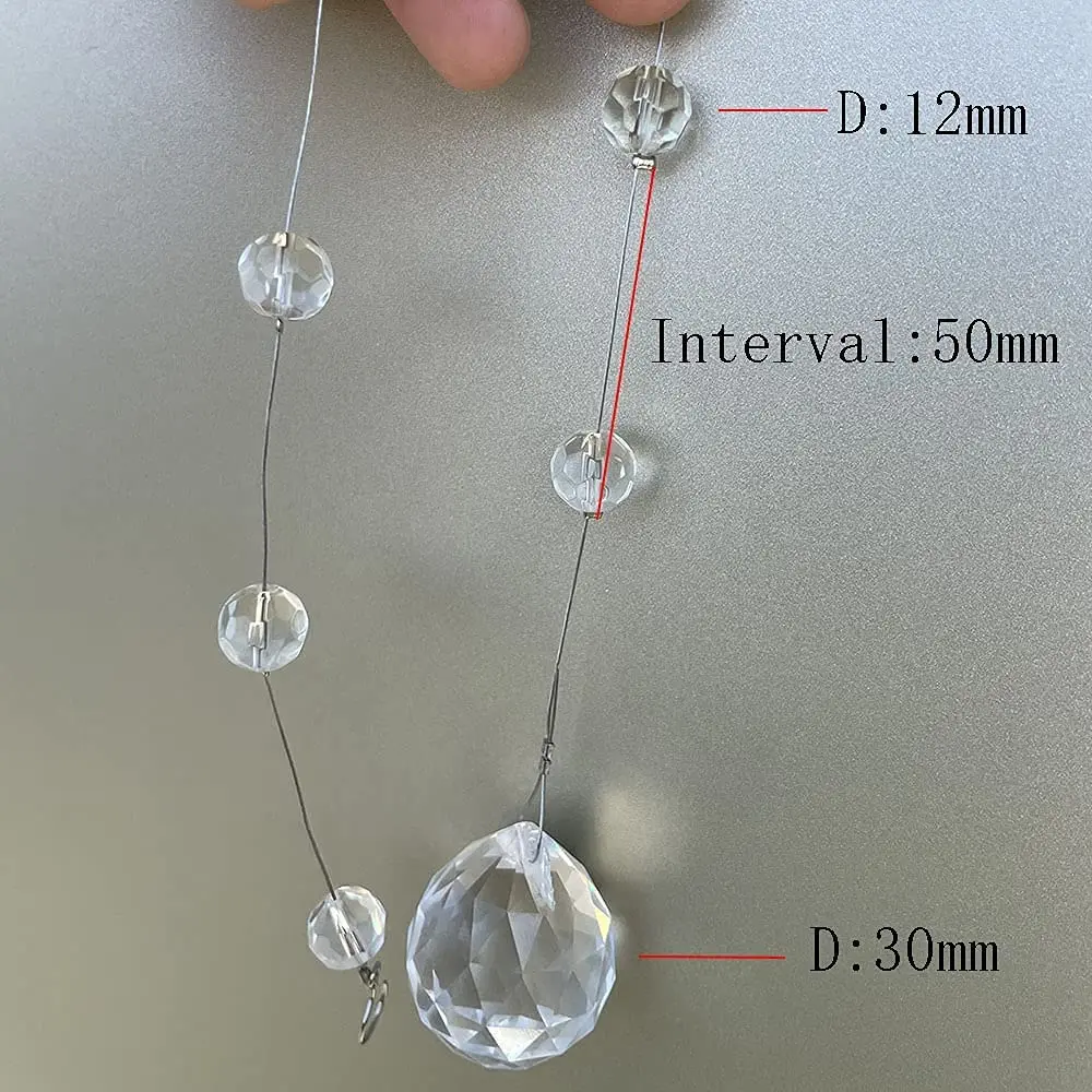 K9 Crystal Wreath String 30MM Transparent Glass Bead Garland Line Curtain Wedding Ceiling Decoration