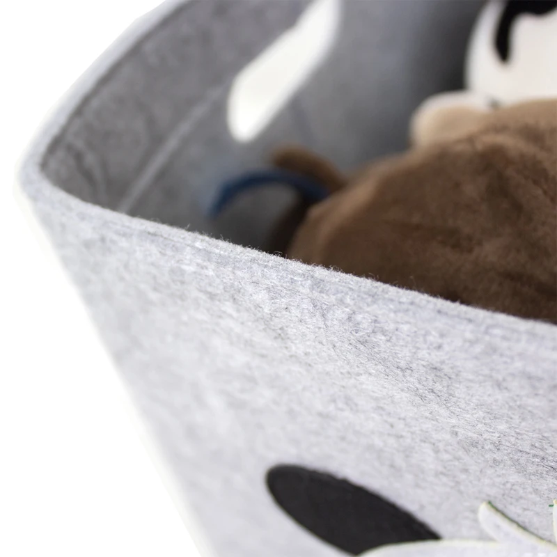 Custom Felt Foldable Storage Box woven Storage Basket For Shelf Collapsible Carry Handles Felt Closet Storage Laundr