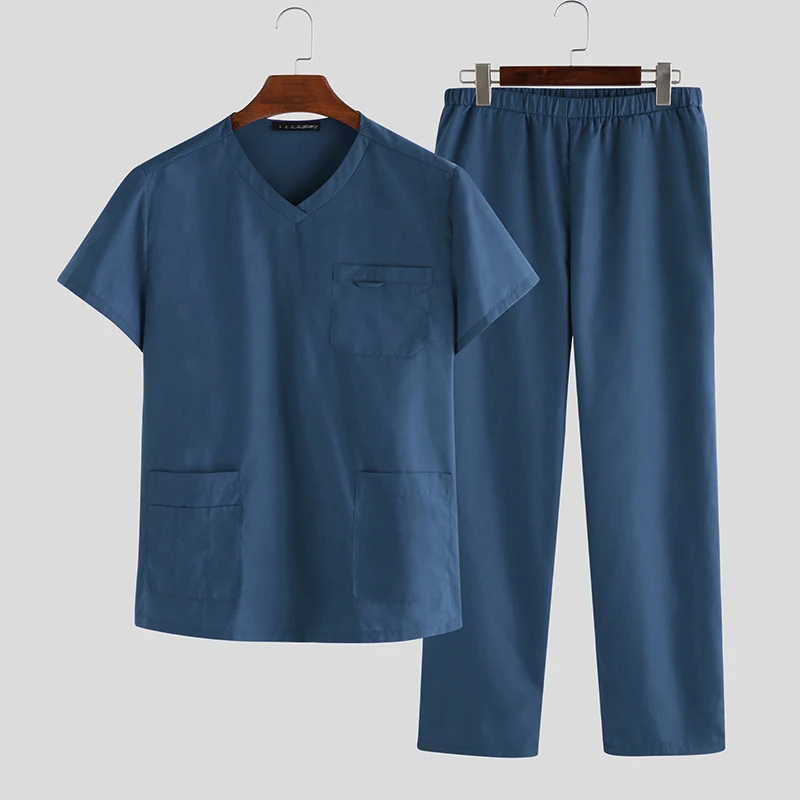 Modern Athletic V-neck Scrub Top & Pants Jogger Spandex Nursing Medical Scrubs Uniforms Sets For Women