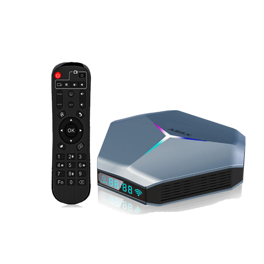 A95X F4 Android 11 Smart TV BOX Amlogic S905X4 8K Ultra HD RGB Light Set Top Box 4GB RAM 32GB 64GB 2.4G/5G Dual Wifi BT