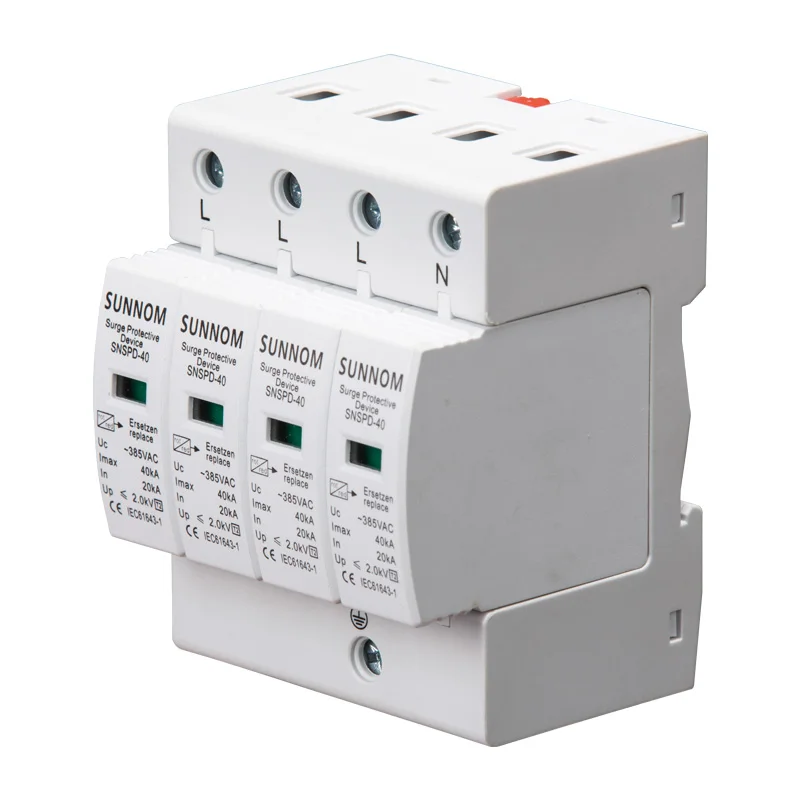 Sunnom SNSPD-20 переменного тока сетевой фильтр СПД 4P 10KA ~ 20KA 385V din-рейку дома от перенапряжения защитные защита низкого напряжения и коммутационных перенапряжений