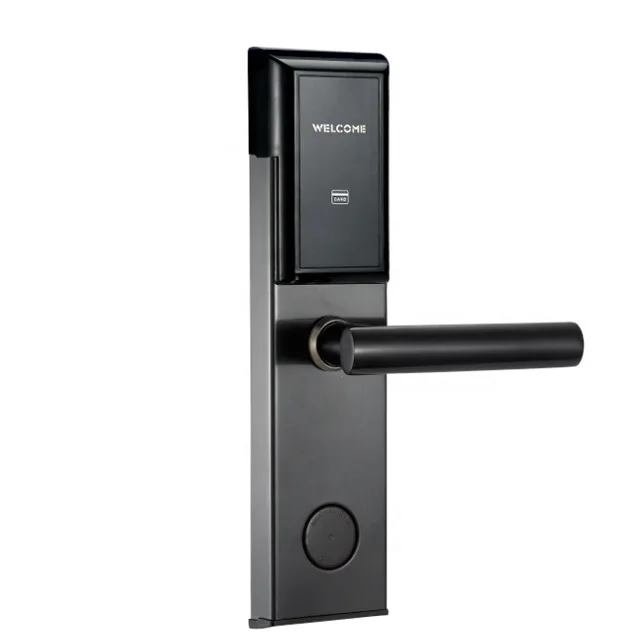 Free Software Electronic RFID Card Key Hotel Door Lock with Card and Manual Key