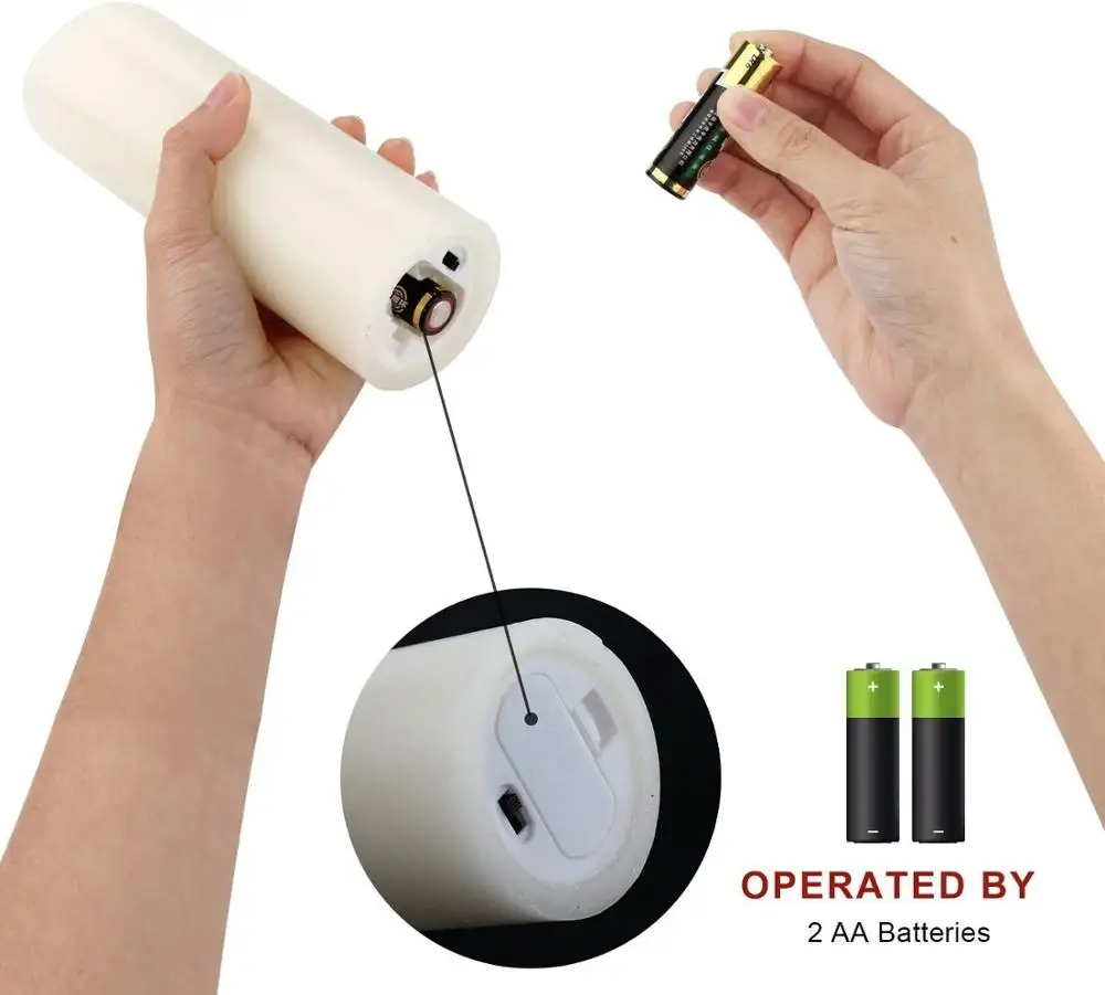 
Flameless Candles Battery Operated Real Wax Pillar Flickering LED Candle Of 9 