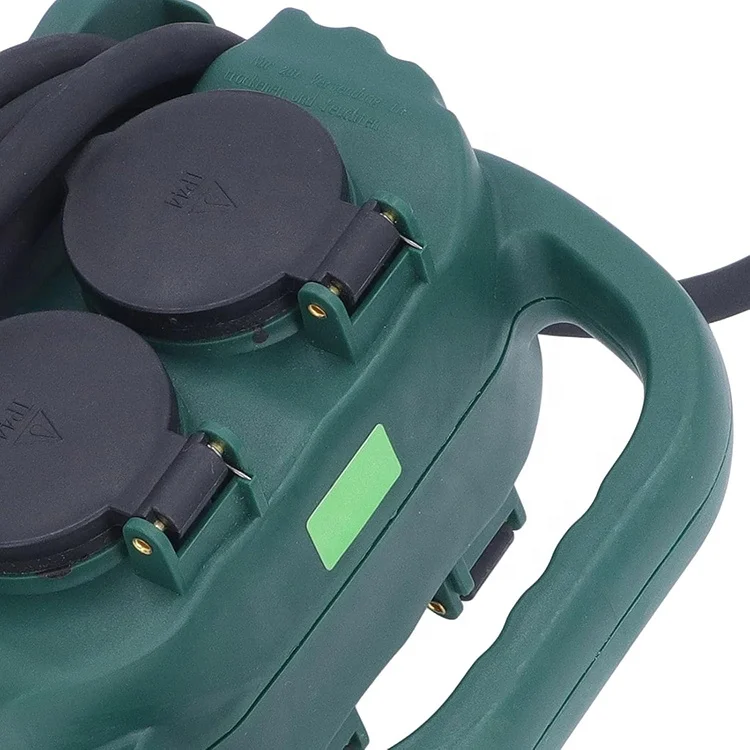 Garden Socket 4-Way IP44 with Carry Handle and Ground Spike Outdoor Socket with Rubber Cable Power Distributor
