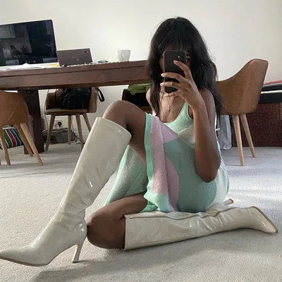 fashion casual sexy elegant streetwear patchwork camisole slim backless knitting hollow out women long dress