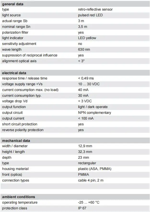 Photoelectric sensor Photoelectric Switch Retroreflective type Relay output Photoelectric sensor switch