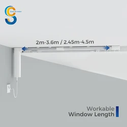 Flexible Ceiling Mount Room Divider 1.2-4.5m Smart Telescopic Motorized Simple Curtain Rod With Track