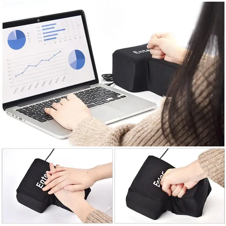 
Computer USB large enter button Vent enter button Nap pillow customer service programmer decompression toy 