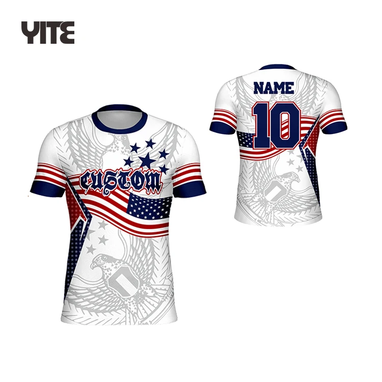 White printing eagle stars baseball  jerseys t shirts men women sublimated baseball jerseys custom team t shirts