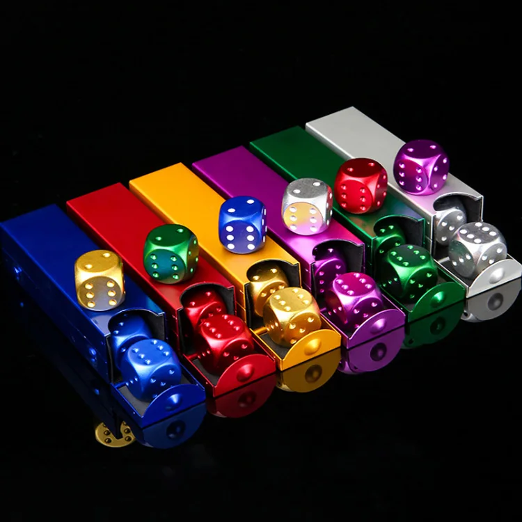 Wholesale Metal Aluminium Story Dice For Ludo Game Bulk Colored 16mm Precision Dice In Case