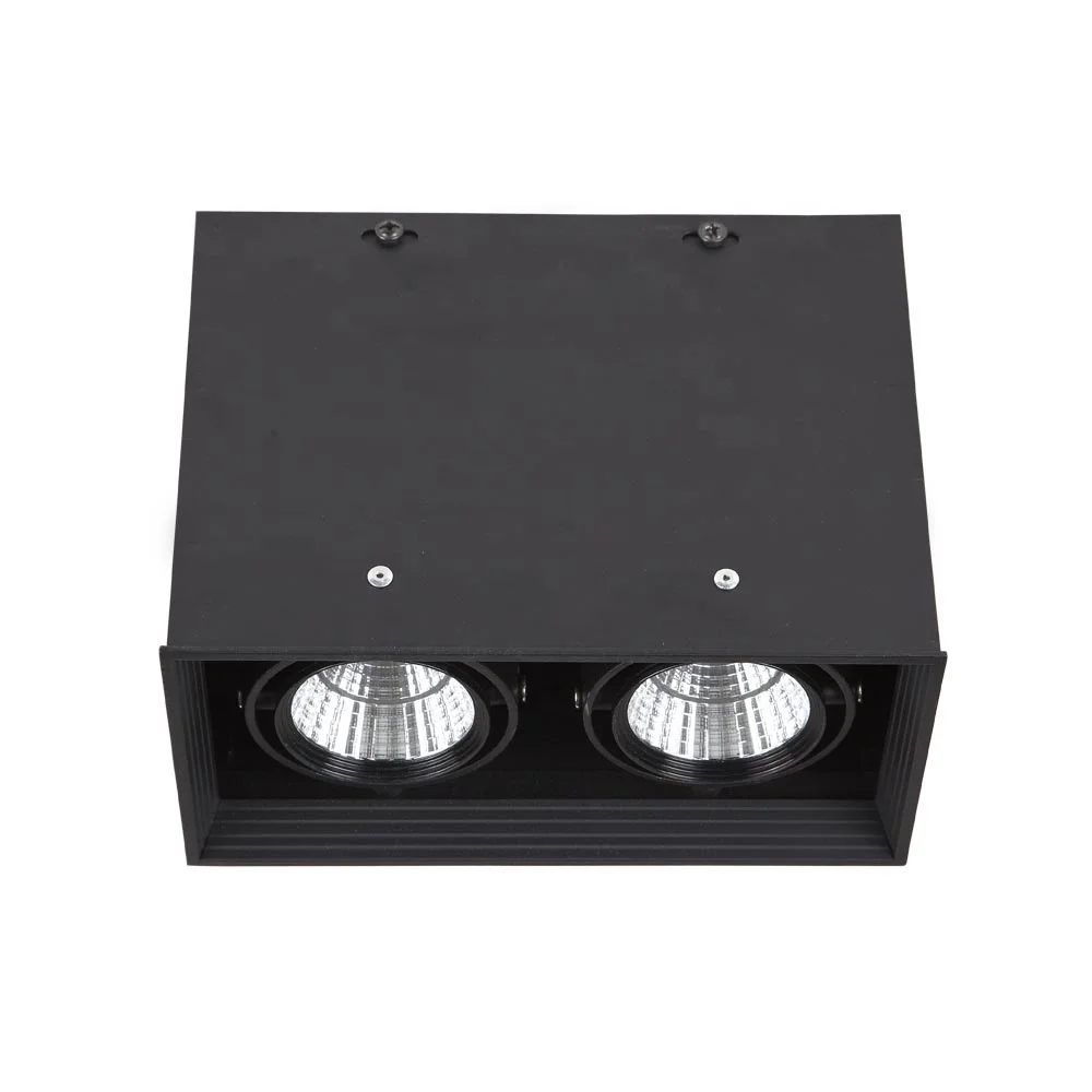 LED COB Grille Spot Light Surface Mounted two heads LED Ceiling Spotlight RA>95 3100K