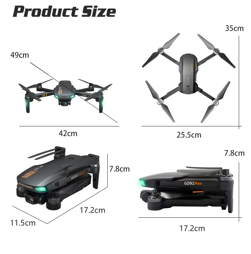 GD91 Pro  Drone 6K HD Camera 5G Wifi GPS 3-Axis Gimbal Profesional Dron RC Helicopter 50X 1.2KM Quadcopter 	Drones with HD Came
