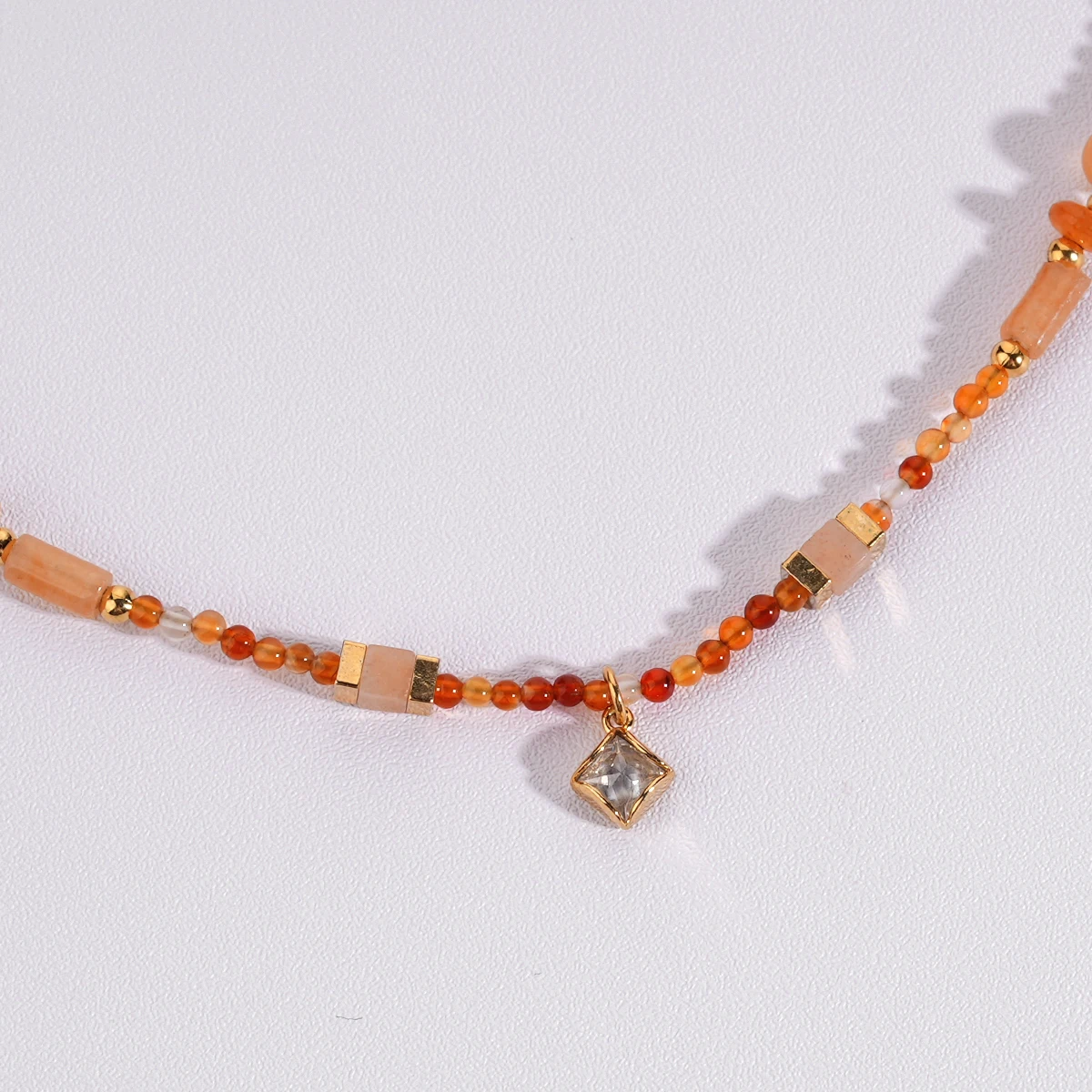 2024 Hot Style Charm Beads Accessories Zircon Pendant Jewelry Natural Stone Beaded Necklaces for Women