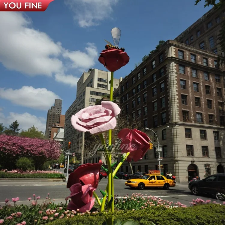 Outdoor City Plaza Stainless Steel Abstract Flower Bud Statue
