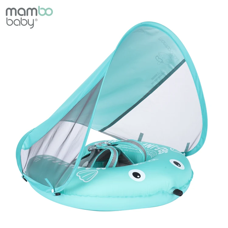 Mambobaby Self inflating 3 to 24 months Baby Float with Waterproof Canopy Amazon Hot Sale Customize Portable Swimming Floating