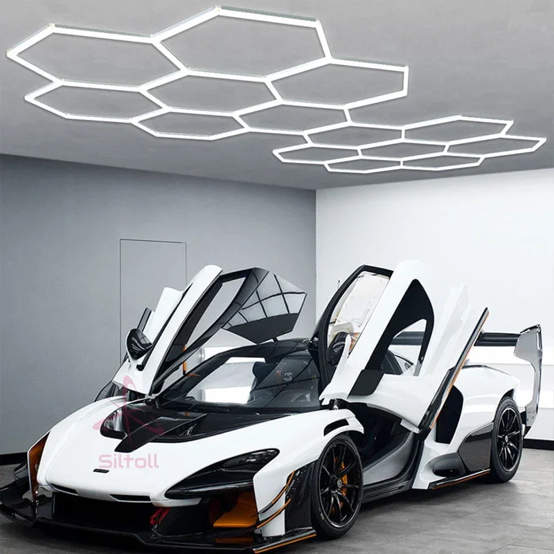SUEZ Hot Sale Professional Car Repair Workshop Led Hexagonal Light For Car Detailing Car Workshop Light