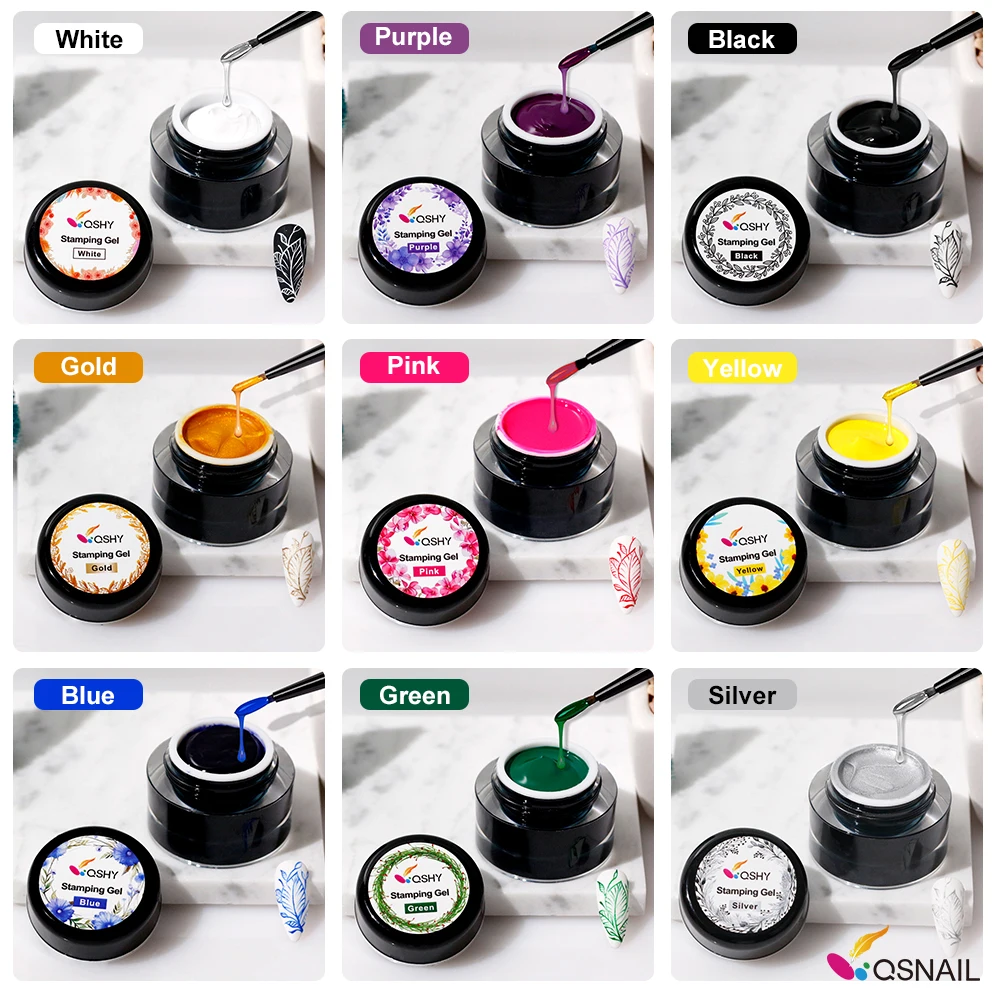 5G Nail Stamping Gel Polish Black Transfer Gel Soak Off Varnish Oil For Print Nail Art Stamp Plates Nail Stamping Gel