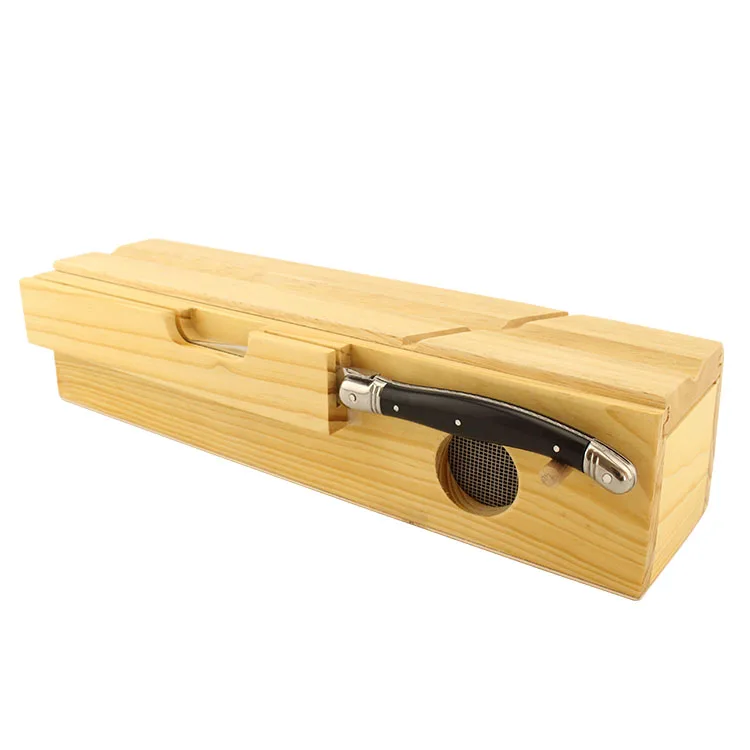 Daily Kitchen Cutting Use Stainless Steel Laguiole Kitchen Knife Pine Tray Kitchen Knife