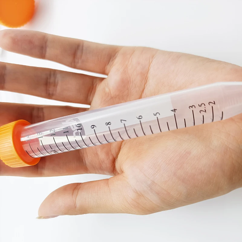 customized plastic 15ml centrifuge tubes 50ml centrifuge tube with clear black graduation RCF12000g