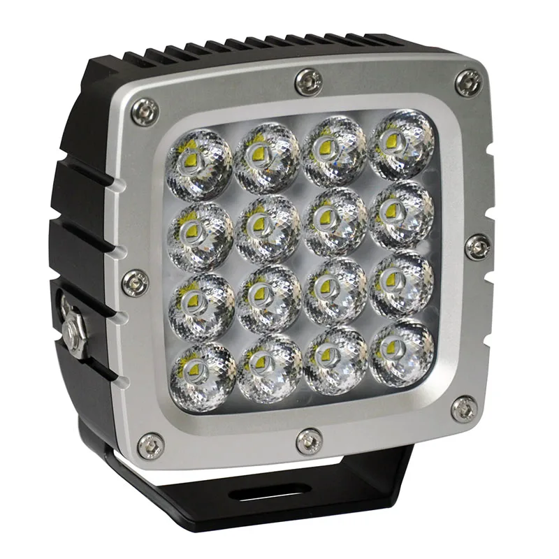 High Brightness Square Car Work Light Mini 48w 16led Industrial Excavator Work Light