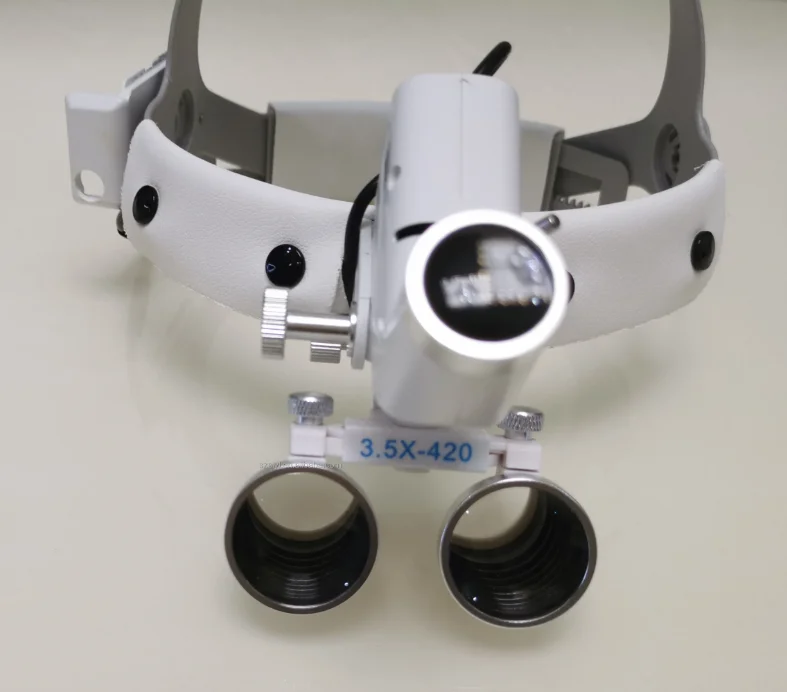 5W Headband Dental Headlight with 3.5 X  Binocular Loupes Dentist Loupe Magnifier with Head Light