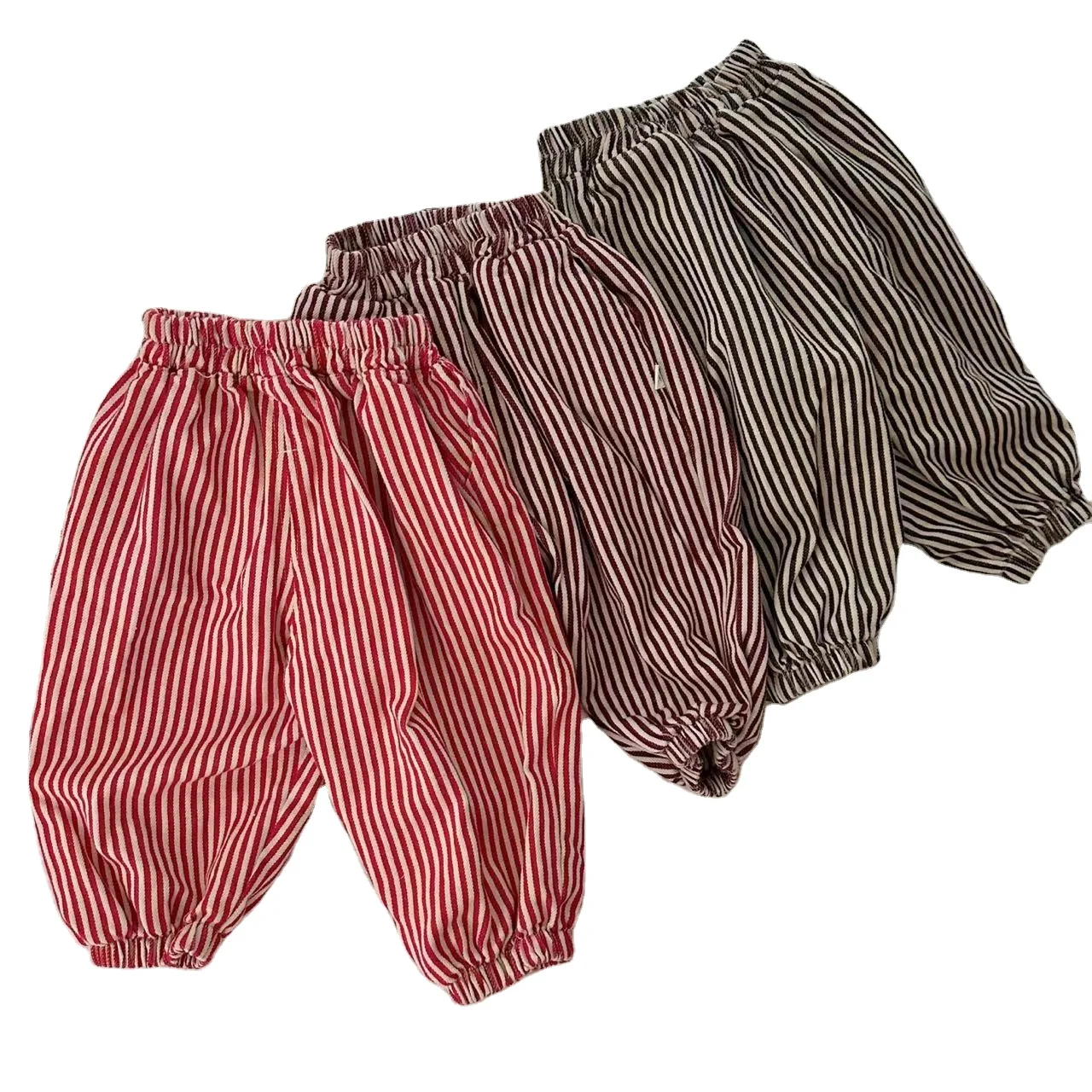 Purorigin 2024 wholesale custom good price novel design low price baby boys girls long pants trousers kids stripe pants for 2-7Y