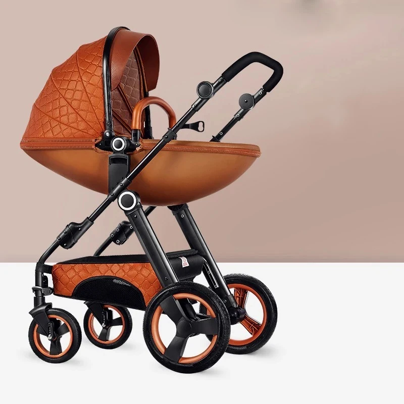 High view egg shell shape baby pram stroller 3in1 prams kids pram
