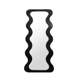 Wavy Large Full  Floor Length Wave Shape Wooden Frame Stand Mirrors Arch  Irregular Decorative Wall Dressing Full-Length Mirror