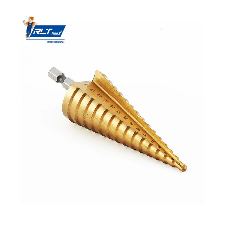 RLT Tools HSS Steel Titanium Step Drill Bits 3-12mm 4-12mm 4-20mm Step Cone Cutting Tools for Woodworking