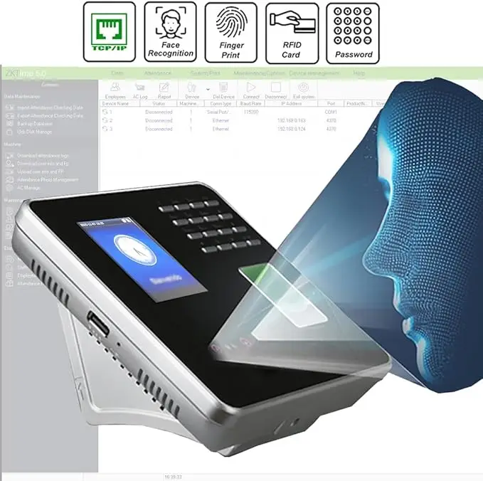 ZK  Free Software Intelligent Face Biometric  Fingerprint Recognition Access Control Time Recording Attendance Machine MB20