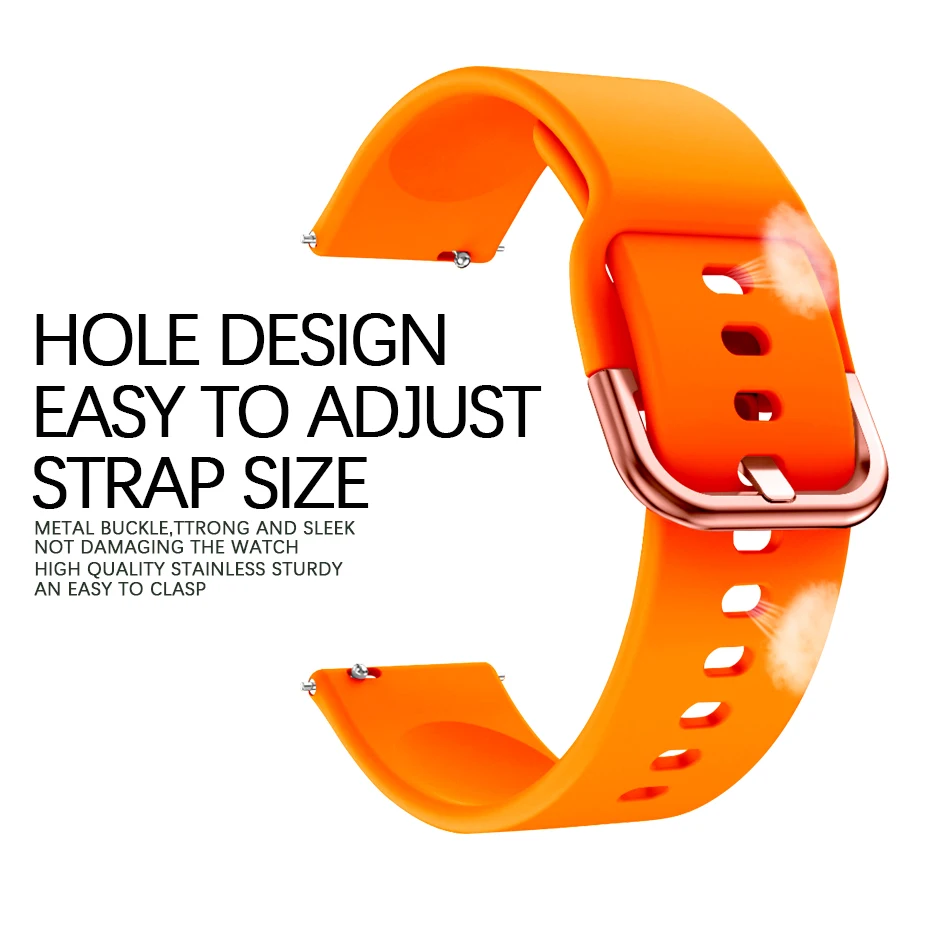 BOORUI TPU silicone watch strap 20mm 22mm watch band For samsung Strap galaxy  S 2 s4 active wrist bands for amazfit GTS GTR 46m