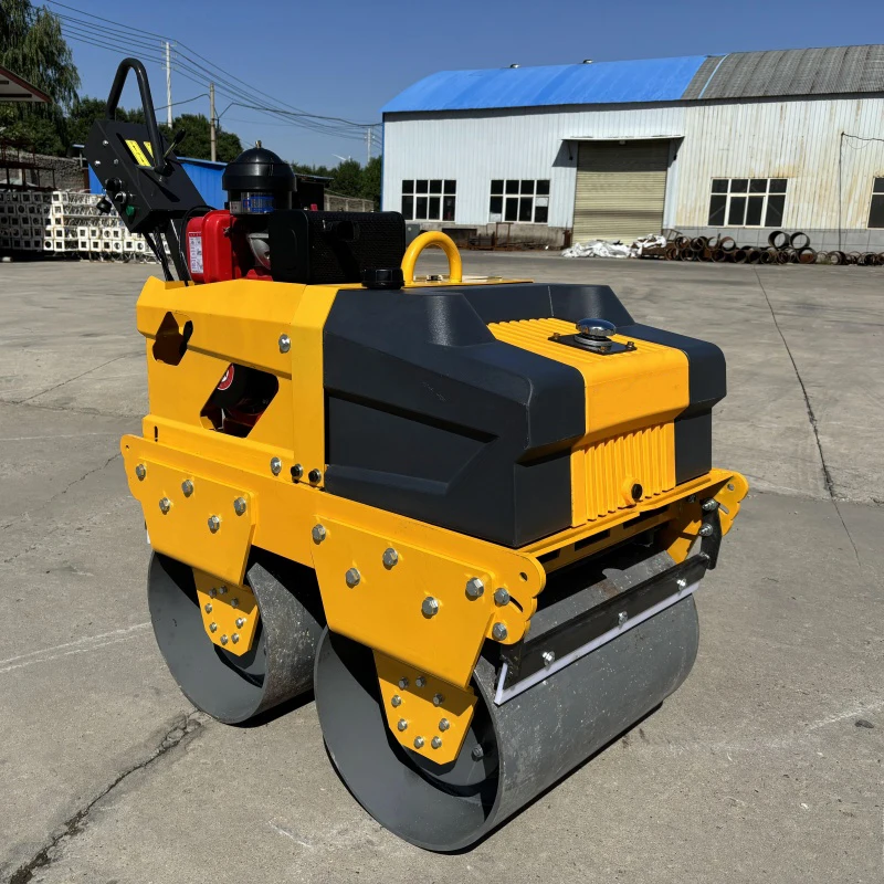 Oem Gasoline Diesel Engine Mini Road Roller Soil Road Machinery 500kg 600kg Roller Compactor