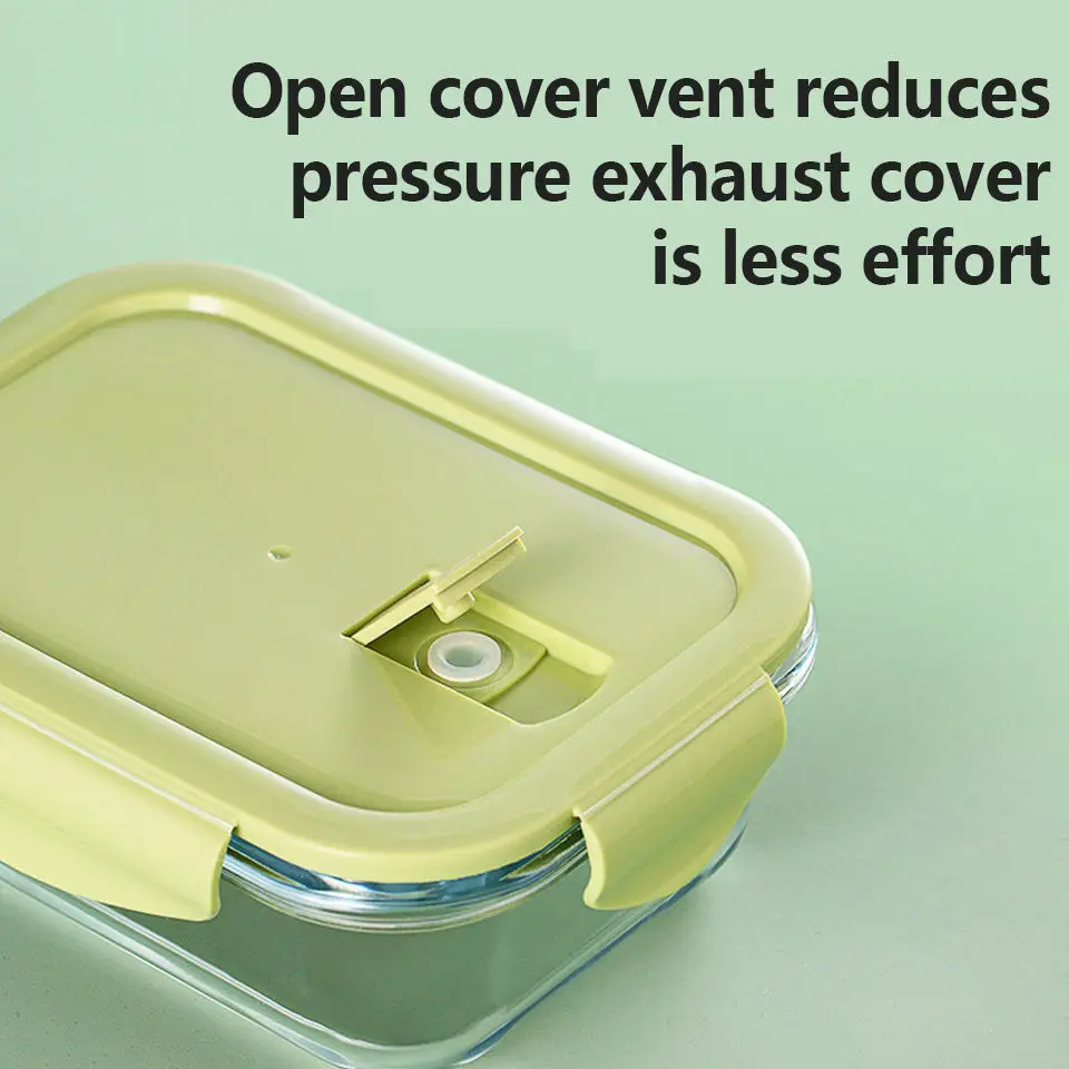 Compartment Plastic glass Bento Box School Lunch Container for Kids Office Use Freshness Preservation Feature