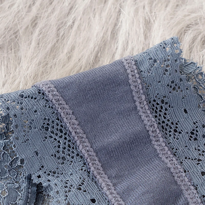 Hot Selling Ladies Full Back Hipster Panties Seamless Transparent Back Fabric Large Size Lace Underwear Plain Dyed Logo Crotch