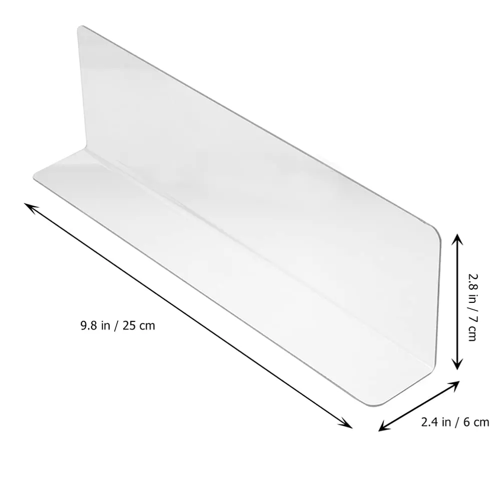 Customizable L Shape Separator for Closets Supermarket Home Office 9.8' x 2.75' Shelf Divider