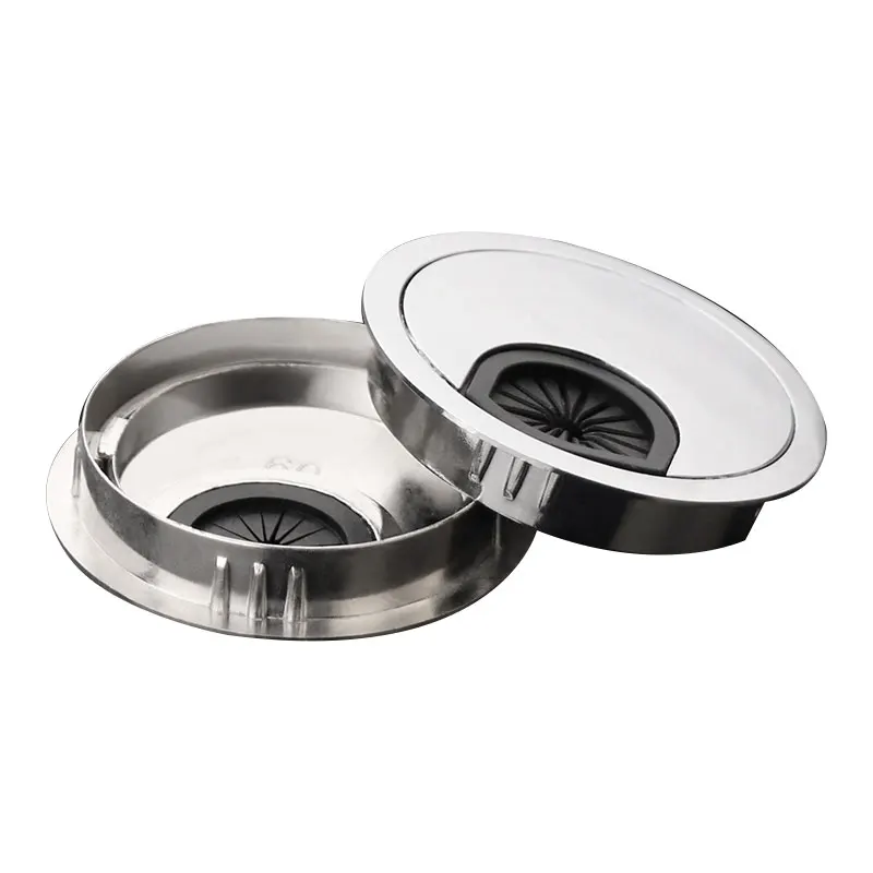 Factory Directly Sell Aluminium Table Wire Manager Rectangular Brush Wire Cable Table Hole Cover Management