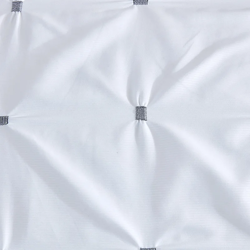 Manufacturer Customize White High Quality Solid Pinch Pleat Microfiber Sheet Pillowcase & Duvet Cover Sets